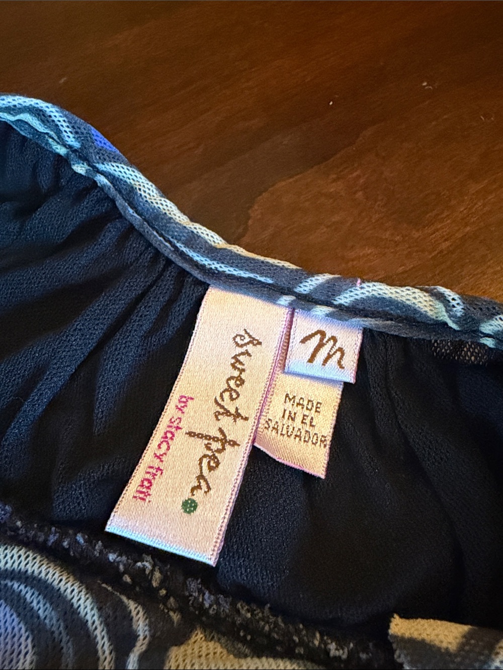 Sweet Pea navy blue top with light blue trim - Picture 6 of 7